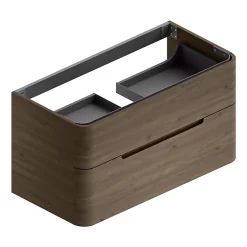 Castorama Meuble Sous Vasque à Suspendre Alba Décor Noyer Version Centre L. 104 X H. 55 X P. 50,5 Cm