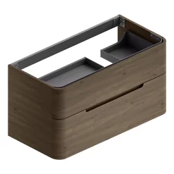 Castorama Meuble Sous Vasque à Suspendre Alba Décor Noyer Version Droite L. 104 X H. 55 X P. 50,5 Cm