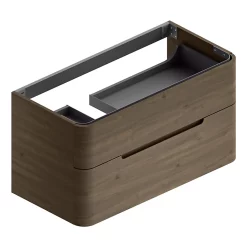 Castorama Meuble Sous Vasque à Suspendre Alba Décor Noyer Version Gauche L. 104 X H. 55 X P. 50,5 Cm