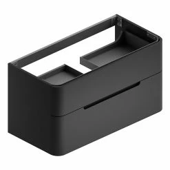 Castorama Meuble Sous Vasque à Suspendre Alba Noir Mat Version Centre L. 104 X H. 55 X P. 50,5 Cm