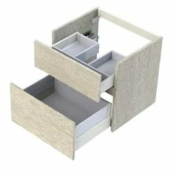 Castorama Meuble Sous Vasque à Suspendre Calao Aspect Chêne Clair 60 Cm + Plan Vasque En Céramique Blanche