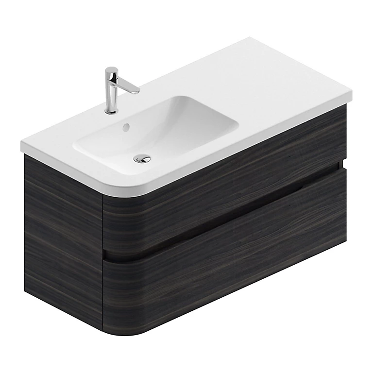Castorama Meuble Sous Vasque à Suspendre Cooke & Lewis Voluto Aspect Noyer Foncé 108 Cm + Plan Vasque En Résine Blanc Version Gauche 3 Castorama Meuble Sous Vasque à Suspendre Cooke & Lewis Voluto Aspect Noyer Foncé 108 Cm + Plan Vasque En Résine Blanc Version Gauche