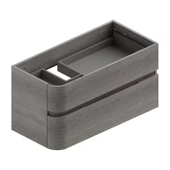 Castorama Meuble Sous Vasque à Suspendre Cooke & Lewis Voluto Bois Grisé Version Gauche 105 Cm