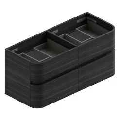 Castorama Meuble Sous Vasque à Suspendre Cooke & Lewis Voluto Décor Noyer Foncé 4 Tiroirs 120 Cm