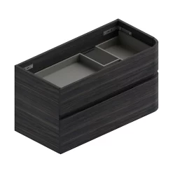 Castorama Meuble Sous Vasque à Suspendre Cooke & Lewis Voluto Décor Noyer Foncé Version Droite 105 Cm