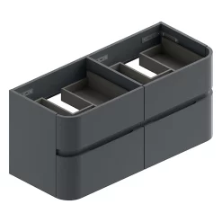 Castorama Meuble Sous Vasque à Suspendre Cooke & Lewis Voluto Gris Anthracite 4 Tiroirs 120 Cm