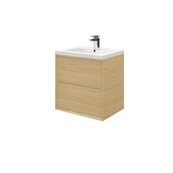 Castorama Meuble Sous Vasque à Suspendre GoodHome Avela Placage Chêne 60 Cm + Plan Vasque Nira