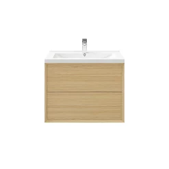 Castorama Meuble Sous Vasque à Suspendre GoodHome Avela Placage Chêne 80 Cm + Plan Vasque Nira