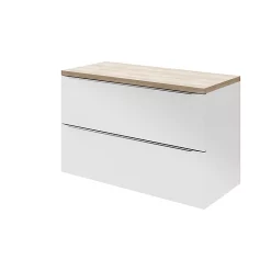 Castorama Meuble Sous Vasque à Suspendre GoodHome Imandra Blanc 100 Cm + Plan De Toilette Hartland 183 Cm (à Redécouper)
