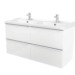 Castorama Meuble Sous Vasque à Suspendre GoodHome Imandra Blanc 120 Cm + Plan Vasque Lana