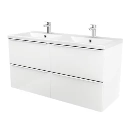 Castorama Meuble Sous Vasque à Suspendre GoodHome Imandra Blanc 120 Cm + Plan Vasque Mila