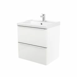 Castorama Meuble Sous Vasque à Suspendre GoodHome Imandra Blanc 60 Cm + Plan Vasque Lana
