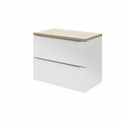 Castorama Meuble Sous Vasque à Suspendre GoodHome Imandra Blanc 80 Cm + Plan De Toilette Hartland 183 Cm (à Redécouper)