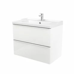 Castorama Meuble Sous Vasque à Suspendre GoodHome Imandra Blanc 80 Cm + Plan Vasque Lana