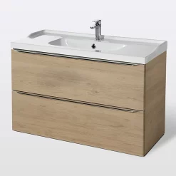 Castorama Meuble Sous Vasque à Suspendre GoodHome Imandra Bois Chêne 100 Cm + Plan Vasque Lana