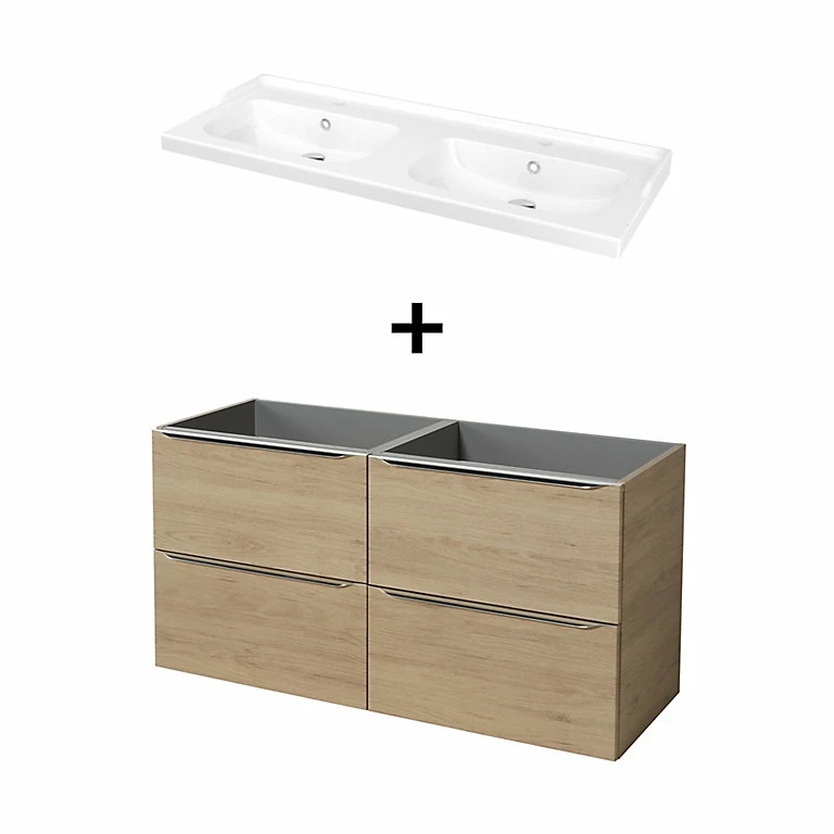 Castorama Meuble Sous Vasque à Suspendre GoodHome Imandra Bois Chêne 120 Cm + Plan Vasque Lana 3 Castorama Meuble Sous Vasque à Suspendre GoodHome Imandra Bois Chêne 120 Cm + Plan Vasque Lana
