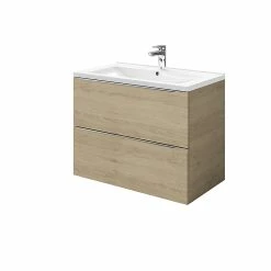 Castorama Meuble Sous Vasque à Suspendre GoodHome Imandra Bois Chêne 80 Cm + Plan Vasque Nira