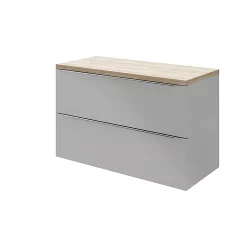 Castorama Meuble Sous Vasque à Suspendre GoodHome Imandra Gris 100 Cm + Plan De Toilette Hartland 183 Cm (à Redécouper)