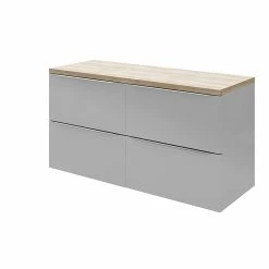 Castorama Meuble Sous Vasque à Suspendre GoodHome Imandra Gris 120 Cm + Plan De Toilette Hartland 183 Cm (à Redécouper)