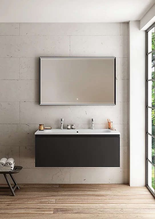 Castorama Meuble Sous Vasque à Suspendre Pura Noir 120 Cm + Plan Vasque En Résine Blanc Mat 3 Castorama Meuble Sous Vasque à Suspendre Pura Noir 120 Cm + Plan Vasque En Résine Blanc Mat