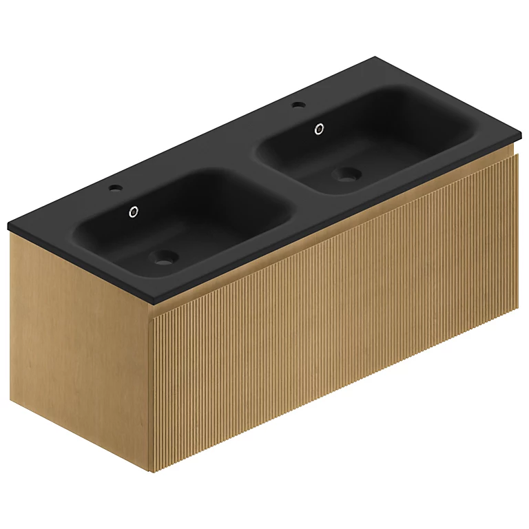 Castorama Meuble Sous Vasque à Suspendre Pura Placage Chêne Clair Strié 120 Cm + Plan Double Vasque En Résine Noir Mat 3 Castorama Meuble Sous Vasque à Suspendre Pura Placage Chêne Clair Strié 120 Cm + Plan Double Vasque En Résine Noir Mat