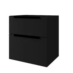 Castorama Meuble Sous-vasque à Suspendre Urban Noir Mat 60 Cm + Plan Vasque En Résine Blanc + Niche Noir Mat 30 Cm