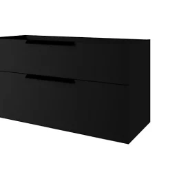 Castorama Meuble Sous-vasque à Suspendre Urban Noir Mat 60 Cm + Plan Vasque En Résine Blanc