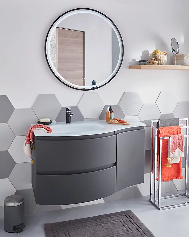 Castorama Meuble Sous Vasque à Suspendre Vague Graphite 104 Cm + Complément Droit + Plan Vasque En Verre 3 Castorama Meuble Sous Vasque à Suspendre Vague Graphite 104 Cm + Complément Droit + Plan Vasque En Verre