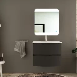 Castorama Meuble Sous Vasque à Suspendre Vague Graphite 69 Cm