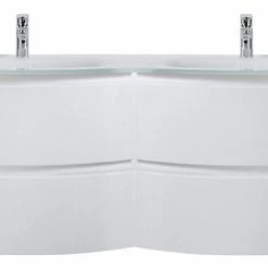 Castorama Meuble Sous-vasque Blanc Vague 138 Cm + Plan Double Vasque En Résine