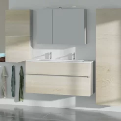 Castorama Meuble Sous Vasque Calao Aspect Chêne Naturel 120 Cm