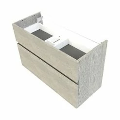 Castorama Meuble Sous Vasque Faible Profondeur à Suspendre Calao Aspect Chêne Clair 90 Cm + Plan Vasque En Résine Blanc