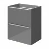 Castorama Meuble Sous Vasque Faible Profondeur à Suspendre GoodHome Imandra Gris Brillant L. 50 X H. 60 X P. 36 Cm