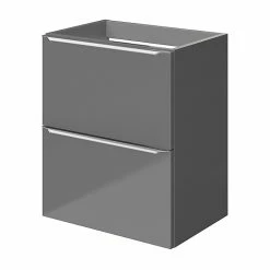 Castorama Meuble Sous Vasque Faible Profondeur à Suspendre GoodHome Imandra Gris Brillant L. 50 X H. 60 X P. 36 Cm