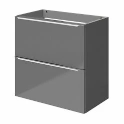 Castorama Meuble Sous Vasque Faible Profondeur à Suspendre GoodHome Imandra Gris Brillant L. 60 X H. 60 X P. 36 Cm