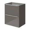 Castorama Meuble Sous Vasque Faible Profondeur à Suspendre GoodHome Imandra Gris Taupe Brillant L. 50 X H. 60 X P. 36 Cm