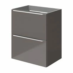 Castorama Meuble Sous Vasque Faible Profondeur à Suspendre GoodHome Imandra Gris Taupe Brillant L. 50 X H. 60 X P. 36 Cm