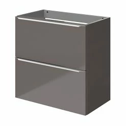 Castorama Meuble Sous Vasque Faible Profondeur à Suspendre GoodHome Imandra Gris Taupe Brillant L. 60 X H. 60 X P. 36 Cm