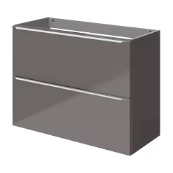 Castorama Meuble Sous Vasque Faible Profondeur à Suspendre GoodHome Imandra Gris Taupe Brillant L. 80 X H. 60 X P. 36 Cm