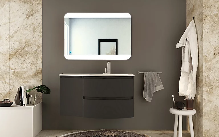 Castorama Meuble Sous Vasque Graphite Vague 104 Cm + Complément Gauche + Plan Vasque En Résine 3 Castorama Meuble Sous Vasque Graphite Vague 104 Cm + Complément Gauche + Plan Vasque En Résine