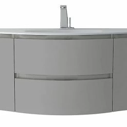 Castorama Meuble Sous Vasque Gris Anthracite Vague 138 Cm + Complément Gauche Et Droit + Plan Vasque En Résine