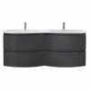 Castorama Meuble Sous-vasque Gris Anthracite Vague 138 Cm + Plan Double Vasque En Résine -castorama Soldes meuble sous vasque gris anthracite vague 138 cm plan double vasque en resine3663602174721 01c FR CF