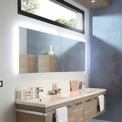 Castorama Meuble Sous Vasque L.105 Cm Cooke & Lewis Bélice En Panneau De Particules Coloris Grège