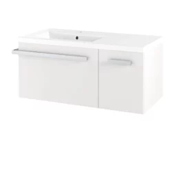 Castorama Meuble Sous Vasque Version Gauche Cooke & Lewis Belice Blanc Brillant 105 Cm