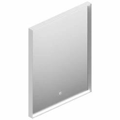 Castorama Miroir éclairant LED Cadre Blanc Pura H. 75 X L. 60 Cm