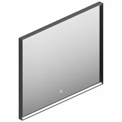 Castorama Miroir éclairant LED Cadre Noir Pura H. 75 X L. 90 Cm