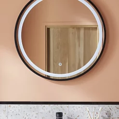 Castorama Miroir éclairant LED Naos Black Ø 60 Cm