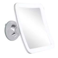 Castorama Miroir Lumineux à Ventouse éclairage LED Carré MPGlass Coloris Blanc Et Gris L.16 X L.16 Cm