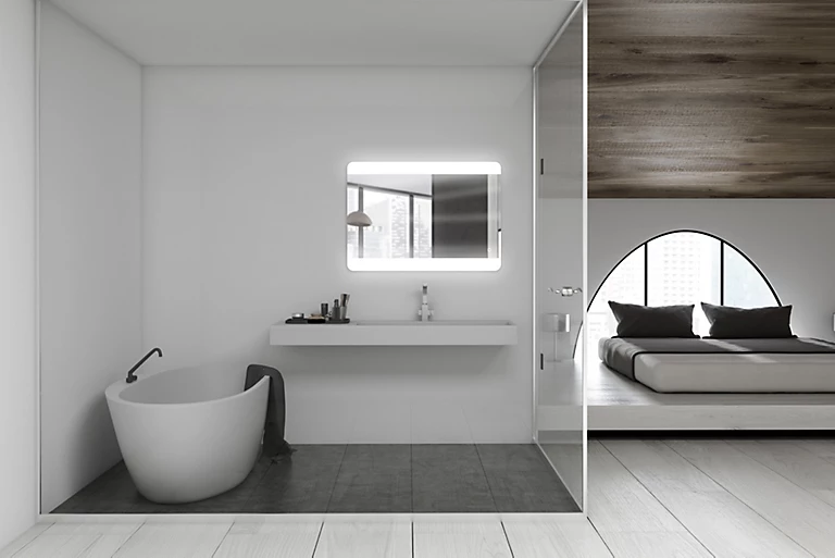 Castorama Miroir Lumineux éclairage LED Rectangulaire Vague Coloris Argent L.100 X H.70 Cm 3 Castorama Miroir Lumineux éclairage LED Rectangulaire Vague Coloris Argent L.100 X H.70 Cm