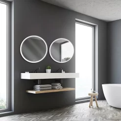 Castorama Miroir Lumineux éclairage LED Rond MPGlass Bishop Coloris Argent Ø70 Cm